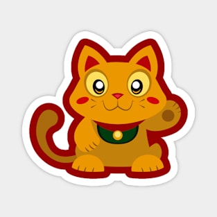 Gold Lucky Cat Magnet