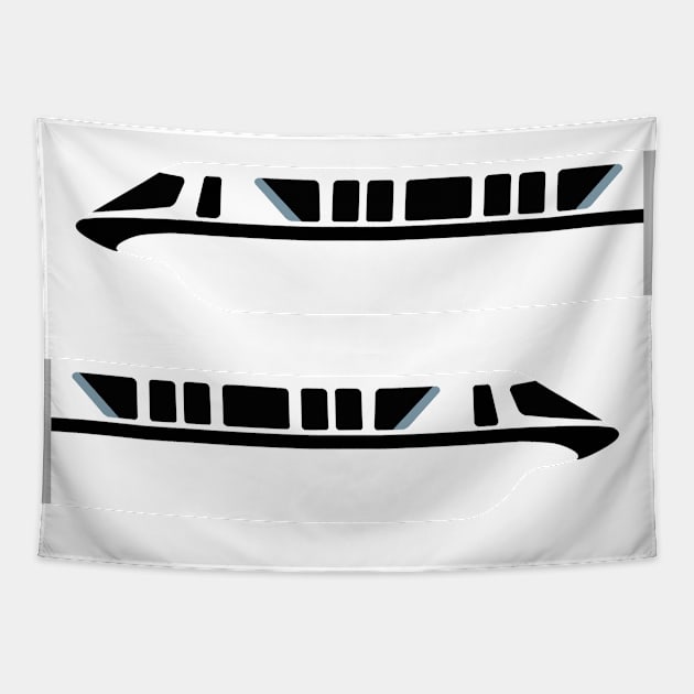 Minimal Monorail Black Tapestry by FandomTrading