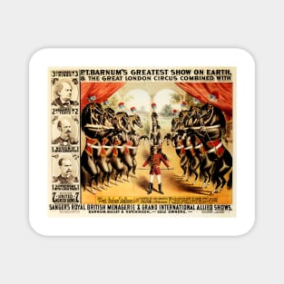 PT BARNUM Great London Circus Vintage Performances Advertisement Magnet