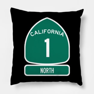 PACIFIC COAST Highway 1 California Sign NORTH Pillow