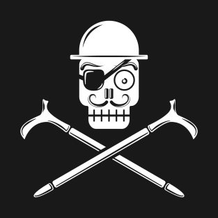 Pirate Skull with Bowler Hat (white) T-Shirt