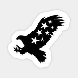 Eagle With Stars Black And White Magnet