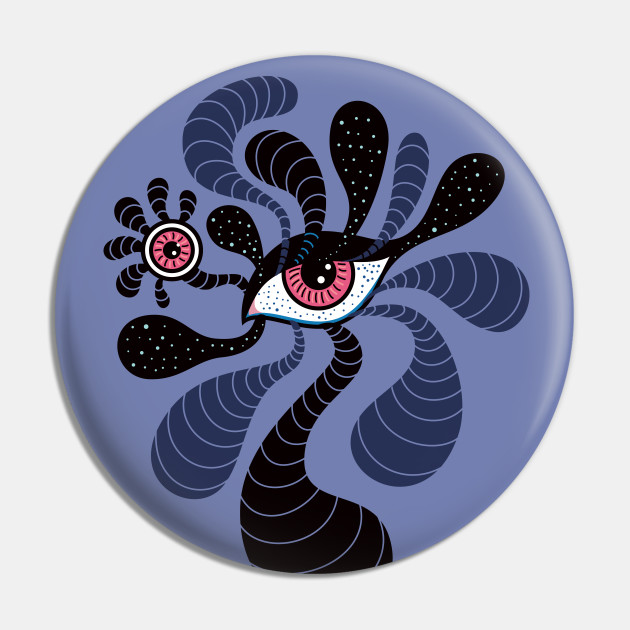 Psychedelic Hypnotic Art Creepy Double Pink Eye Psychedelic Eye