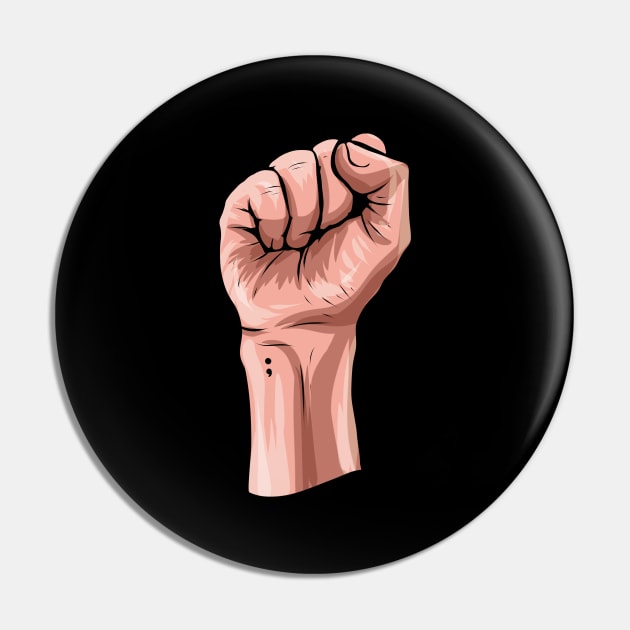 Raise your fist for Mental Health Awareness Pin by SinBle