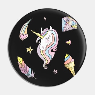 Unicorn print Pin