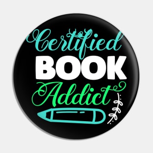 Certified book addicte reading lover Pin