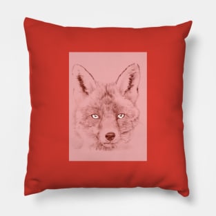 Red Fox with red border Pillow