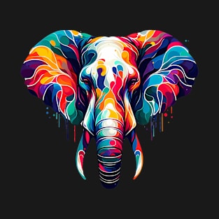 Vibrant Elephant Artwork: Modern Nature-Inspired Style T-Shirt