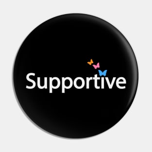 Supportive typographic logo Pin