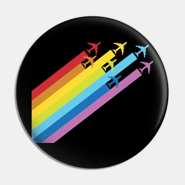 Rainbow Aviation Minimalist Design Pin by Avion