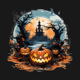 Spooky Scary Pumpkin Halloween T-Shirt