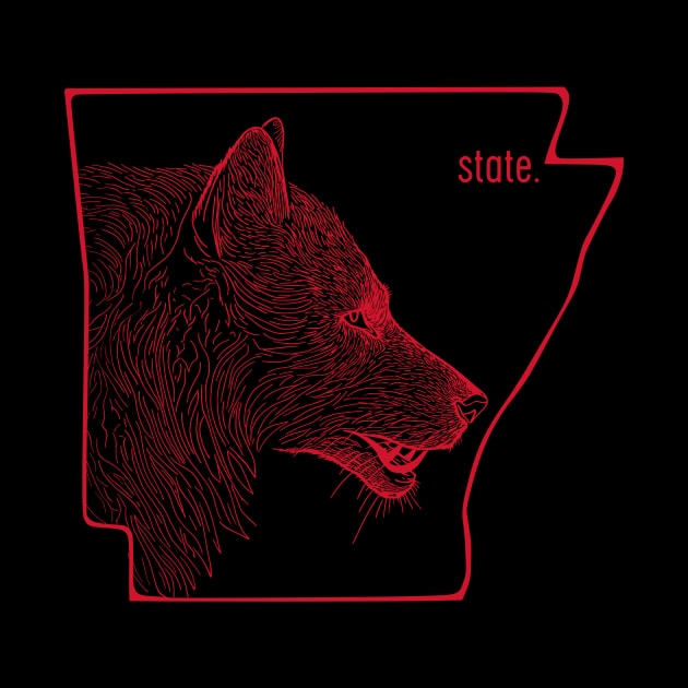 Red Wolf State by rt-shirts