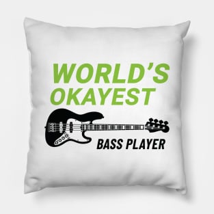 World's Okayest Bass Player J-Style Bass Guitar Light Theme Pillow