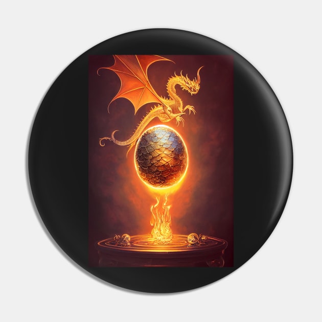 Fire Dragon Egg Pin by natural-20s