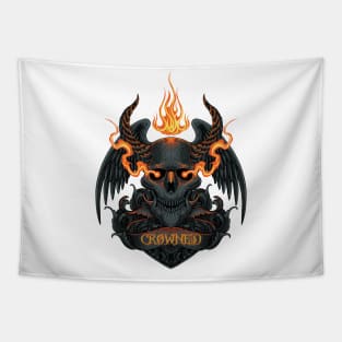 Crowned Demon Skull Tapestry