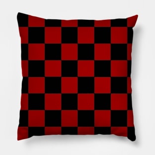 red and black checkered design Pillow