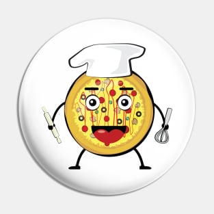 Chef Pizza - Funny Character Illustration Pin