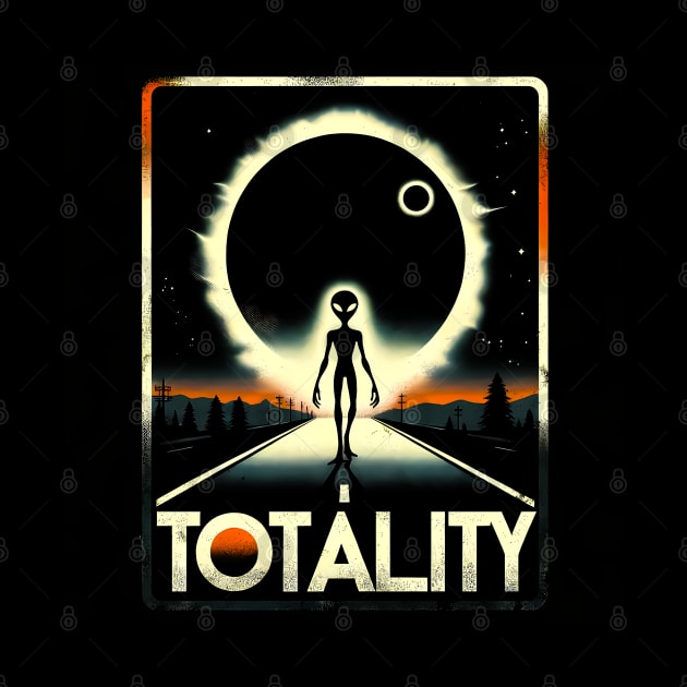 Total Solar Eclipse-Totality 2024 Alien Eclipse Road Trip T-Shirt by Klimek Prints