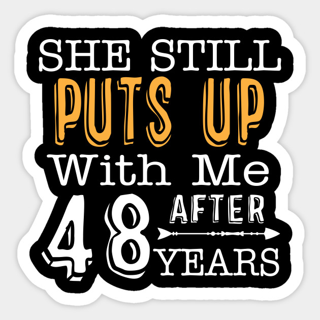48th Wedding Anniversary Gift For Wife 48th Wedding Anniversary Gifts Sticker Teepublic Uk