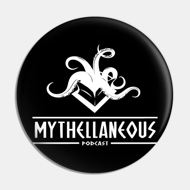 Mythellaneous White Logo Pin by FakeNerdPod