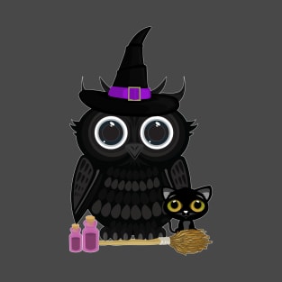 Black Owl Witch T-Shirt