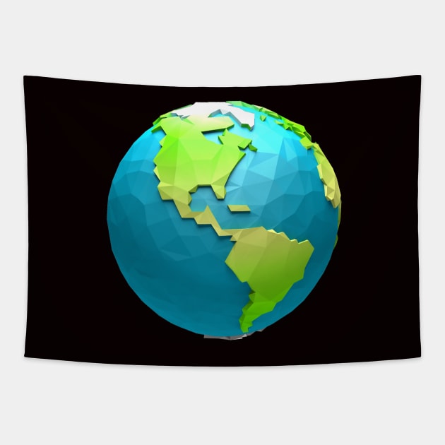 Cartoon low poly world - Usa theme 1 Tapestry by PaulsenDesign