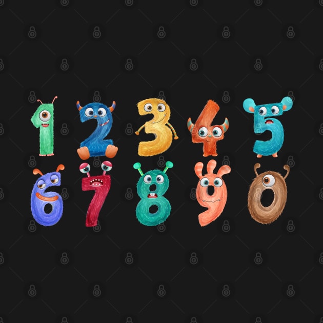 Monster numbers characters by Mako Design 