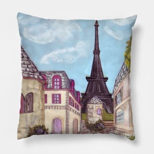 Paris Eiffel Tower Inspired Landscape Pillow