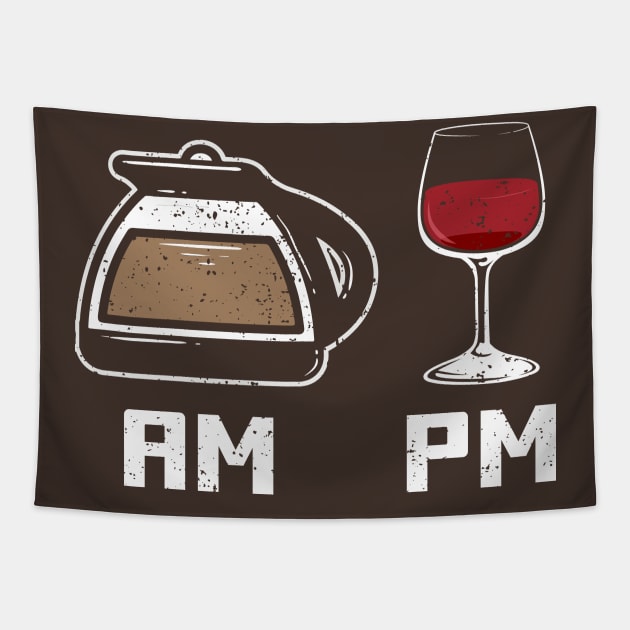 How to tell time - Funny Coffee and Wine Lover T-Shirts and Gifts Tapestry by Shirtbubble