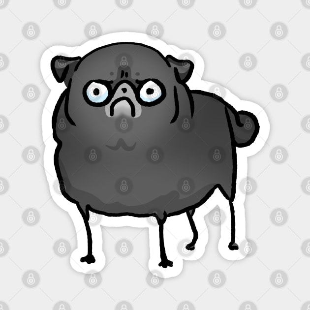 Angry Pug (black) Magnet by Inkpug