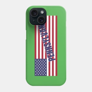 Pennsylvania State in American Flag Phone Case