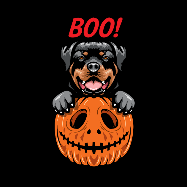 Halloween Pumpkin Rottweiler by IPRINT