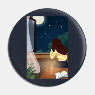 Night Room Girl Pin