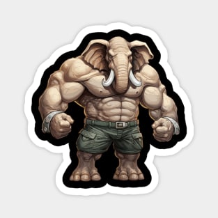 Bodybuilder Elephant Magnet