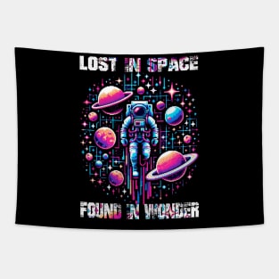 Pixelated astronaut design Tapestry