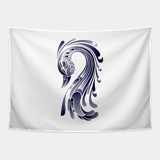 Decorative Swan Slick Curvy Neck Side Profile Illustration Tapestry