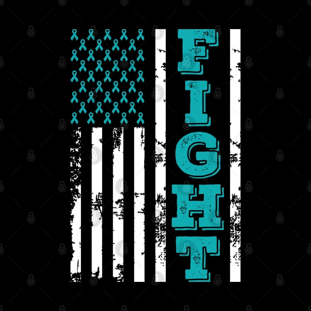 Ovarian Cancer Awareness Fight American Flag 4th Of July - Happy Independence Day by BoongMie