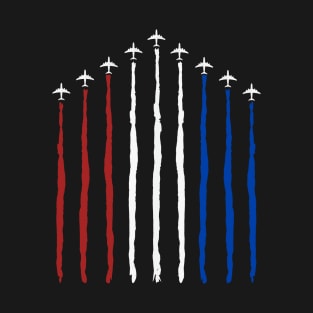 American Flag USA Fighter Jet Con Trail T-Shirt T-Shirt