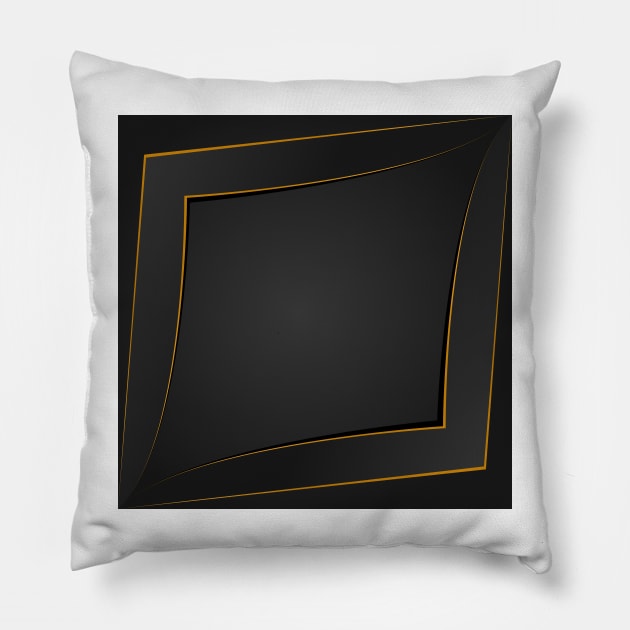 Golden polygonal abstract pattern on grey black background filling the frame. Pillow by ikshvaku