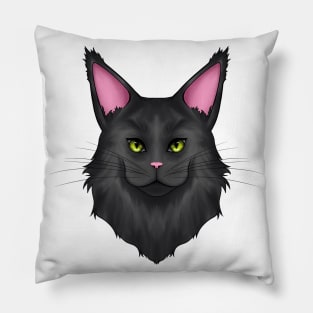 Black Maine Coon Cat Pillow