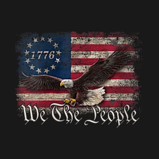 Bald Eagle 4th Of July We The People Eagle American Flag T-Shirt