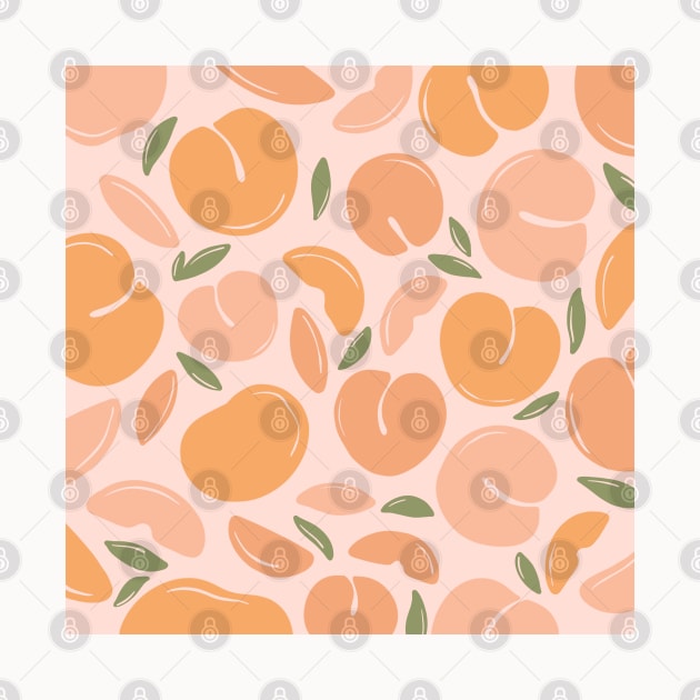 Peach Romantic Pattern Fruits Boho by Trippycollage
