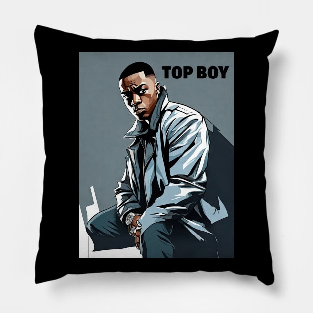 TOP BOY !!! IN IT FAM !!! Pillow by Buff Geeks Art