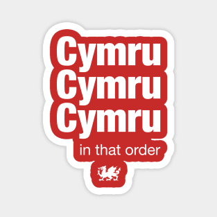 Cymru in that order - Wales football Euro 2020 Magnet