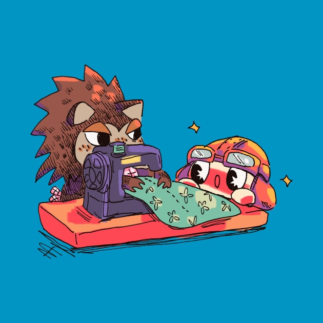 Sewing Hedgehog Sister Friend by Rumpled Crow