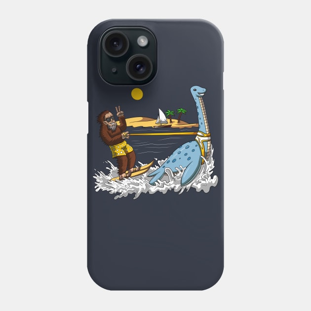 Bigfoot Loch Ness Monster Water Ski Phone Case by underheaven