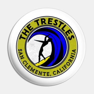 Surfing The Trestles San Clemente California Pin