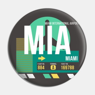 Miami (MIA) Airport // Retro Sunset Baggage Tag Pin