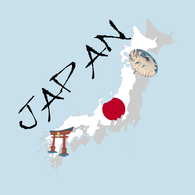 Map and Flag of Japan by TNMGRAPHICS