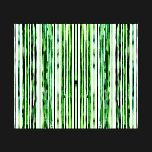 Green And White Vertical Striped - Apple Green Aesthetic Lines by BubbleMench